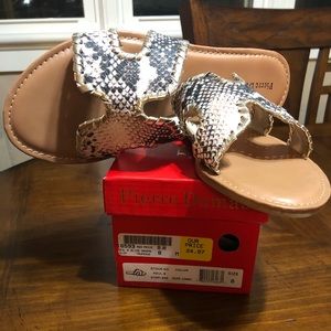 Snake skin sandals size 8 NEW